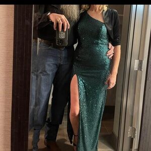 Shimmering green formal dress